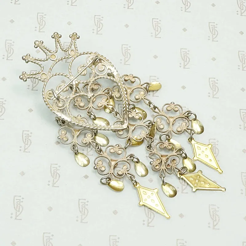 Ethereal Crowned Heart Large Sølje Brooch