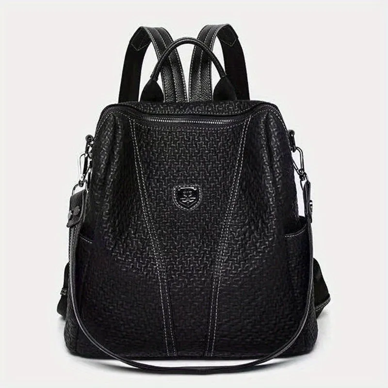 Fashion Casual Genuine Leather Backpack Simple Travel Soft Leather Bag