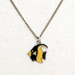 Flirty Cloisonné Enamel Angelfish Charm Necklace