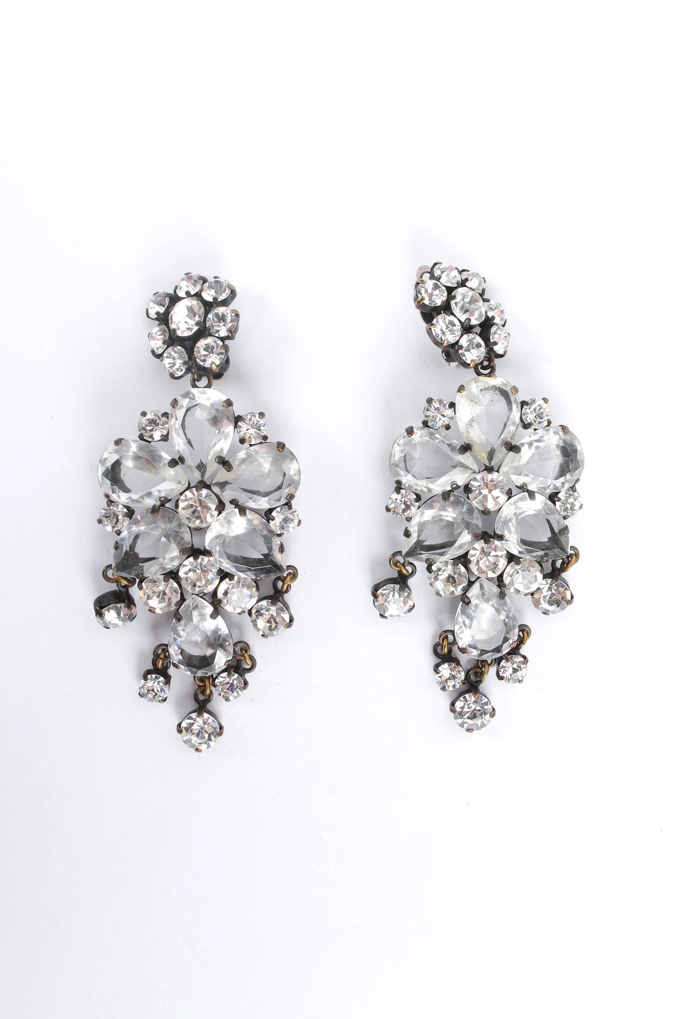 Floral Crystal Chandelier Earrings
