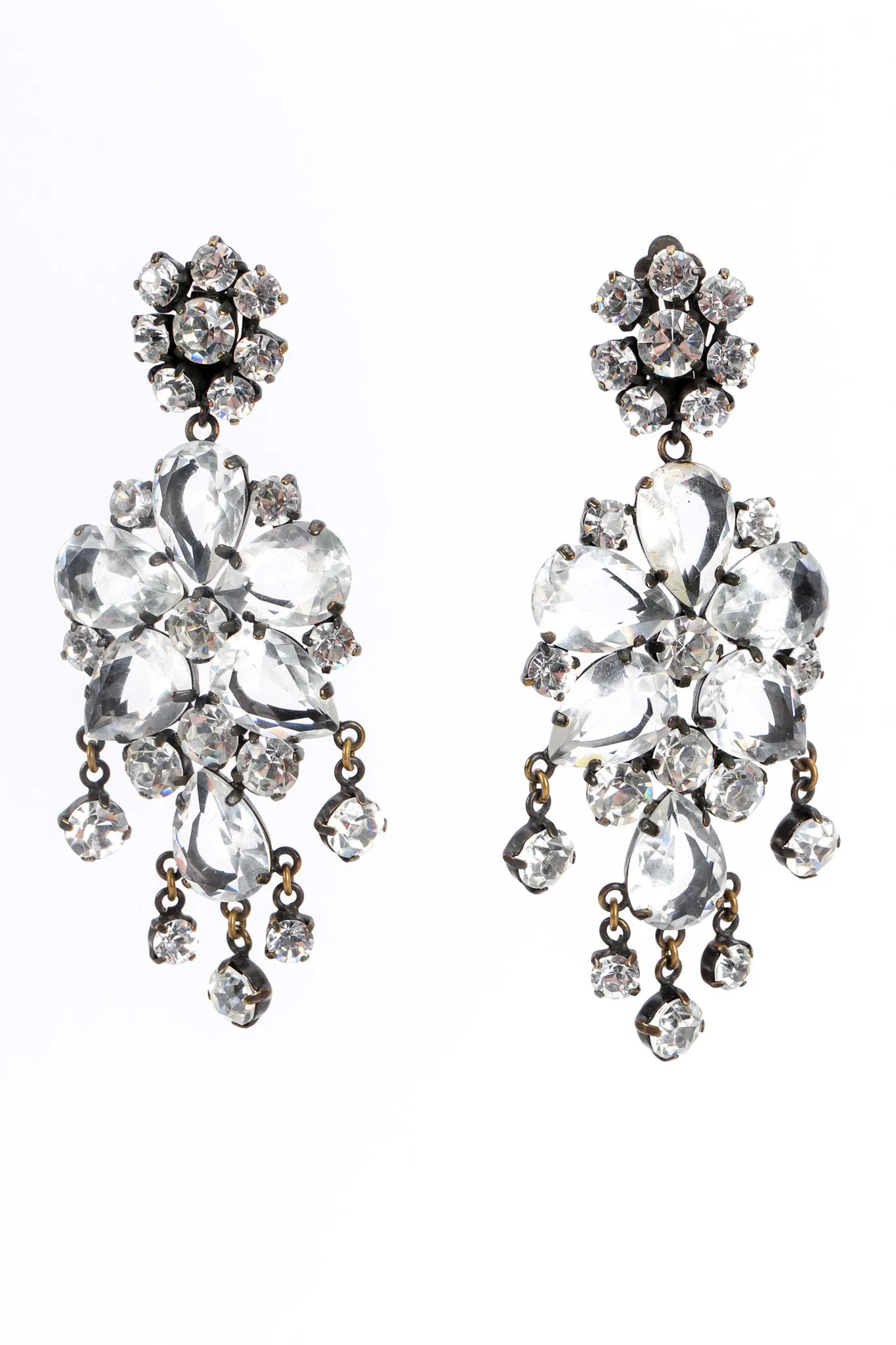 Floral Crystal Chandelier Earrings
