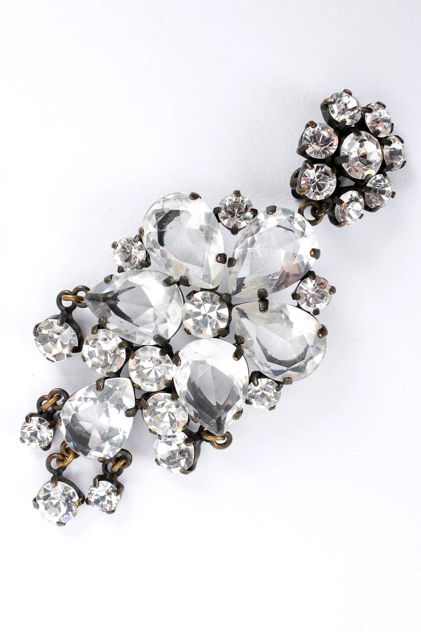 Floral Crystal Chandelier Earrings