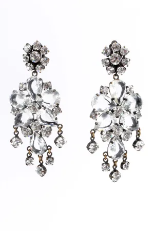 Floral Crystal Chandelier Earrings