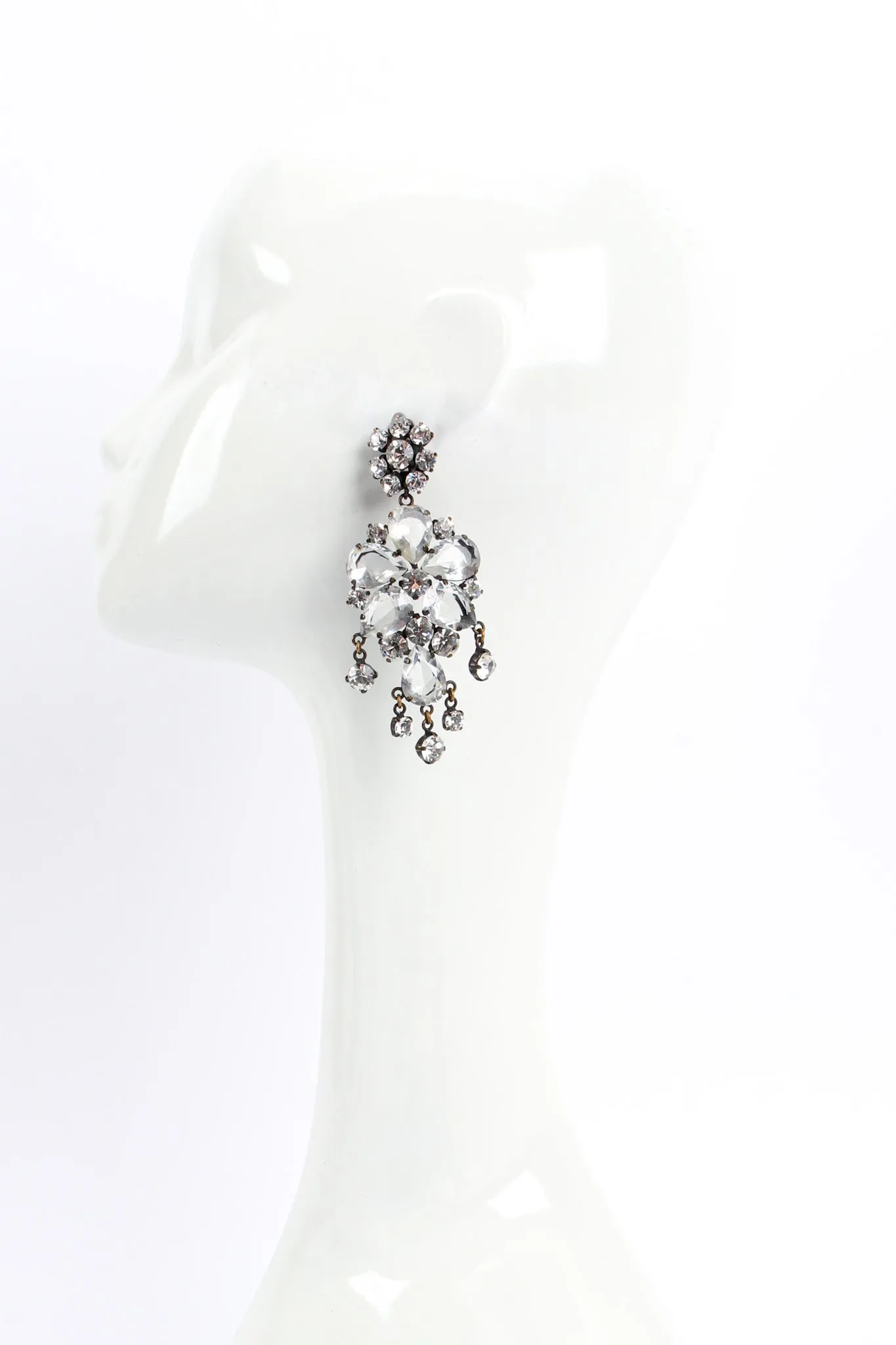 Floral Crystal Chandelier Earrings
