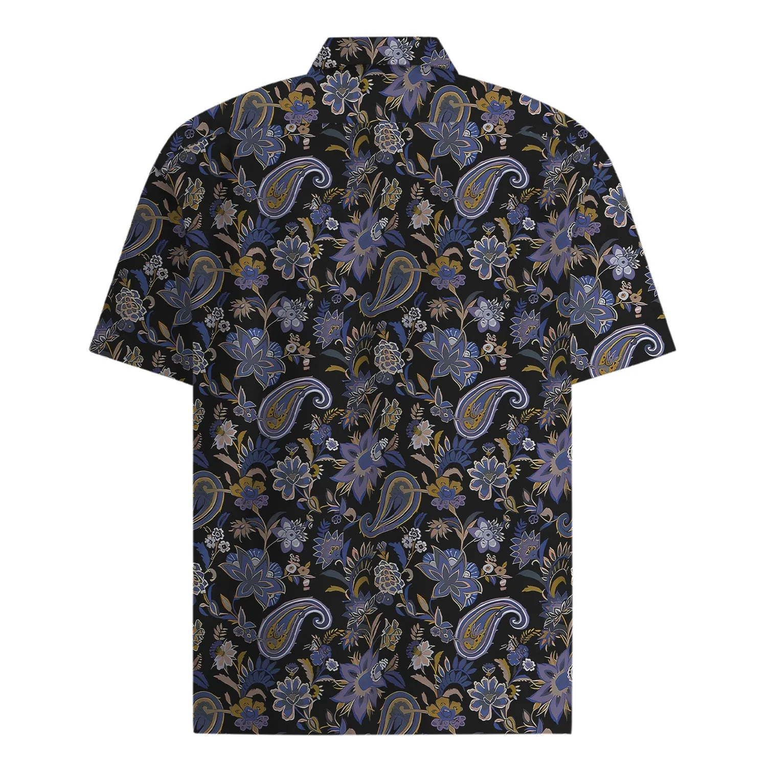 Flower Print Paisley Pattern Short Sleeve Shirt for Men