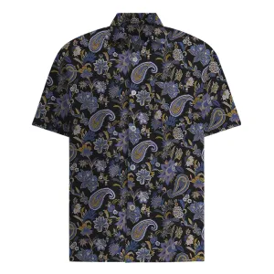 Flower Print Paisley Pattern Short Sleeve Shirt for Men