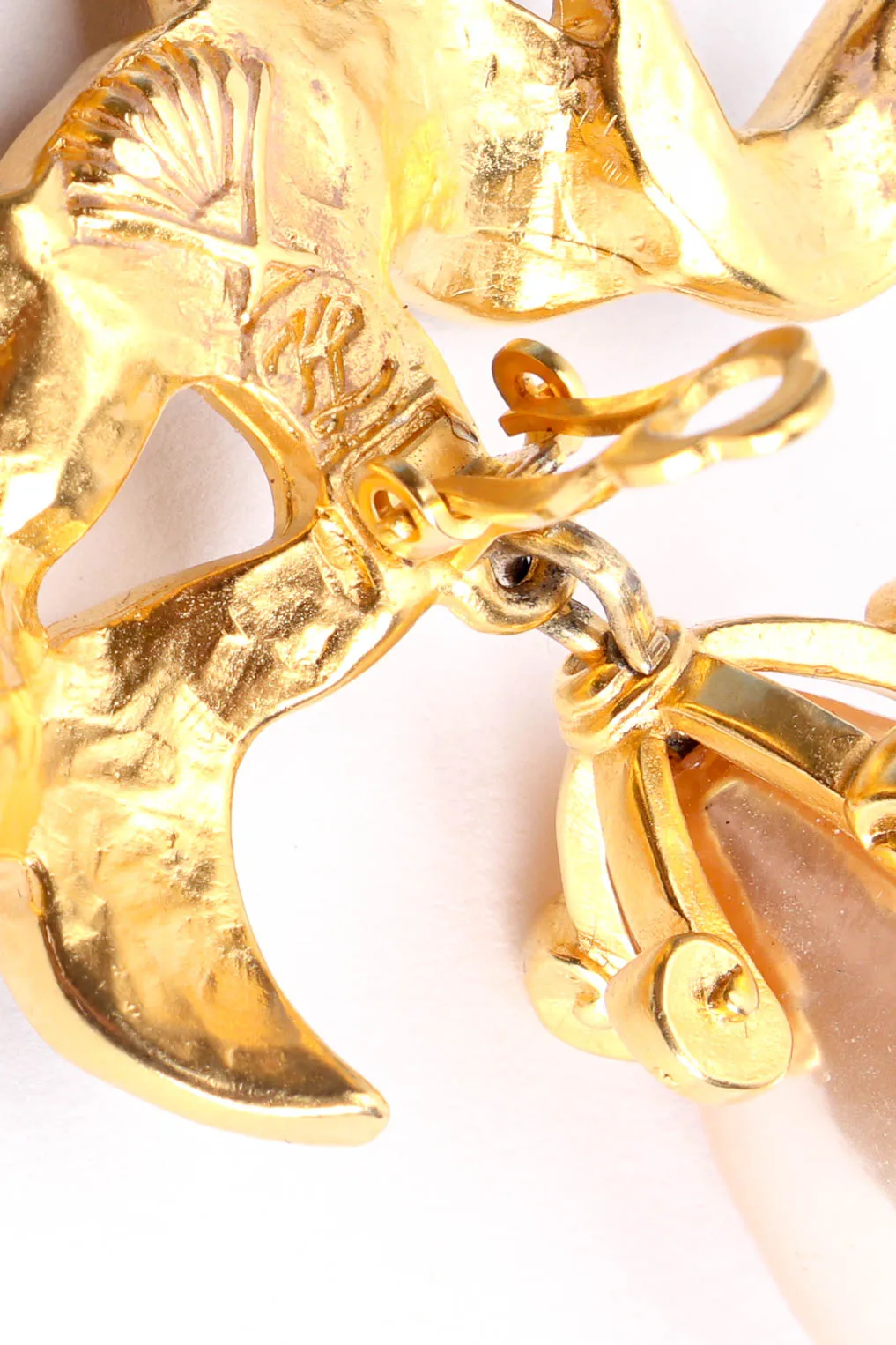 Flowy Ribbon Pearl Drop Earrings