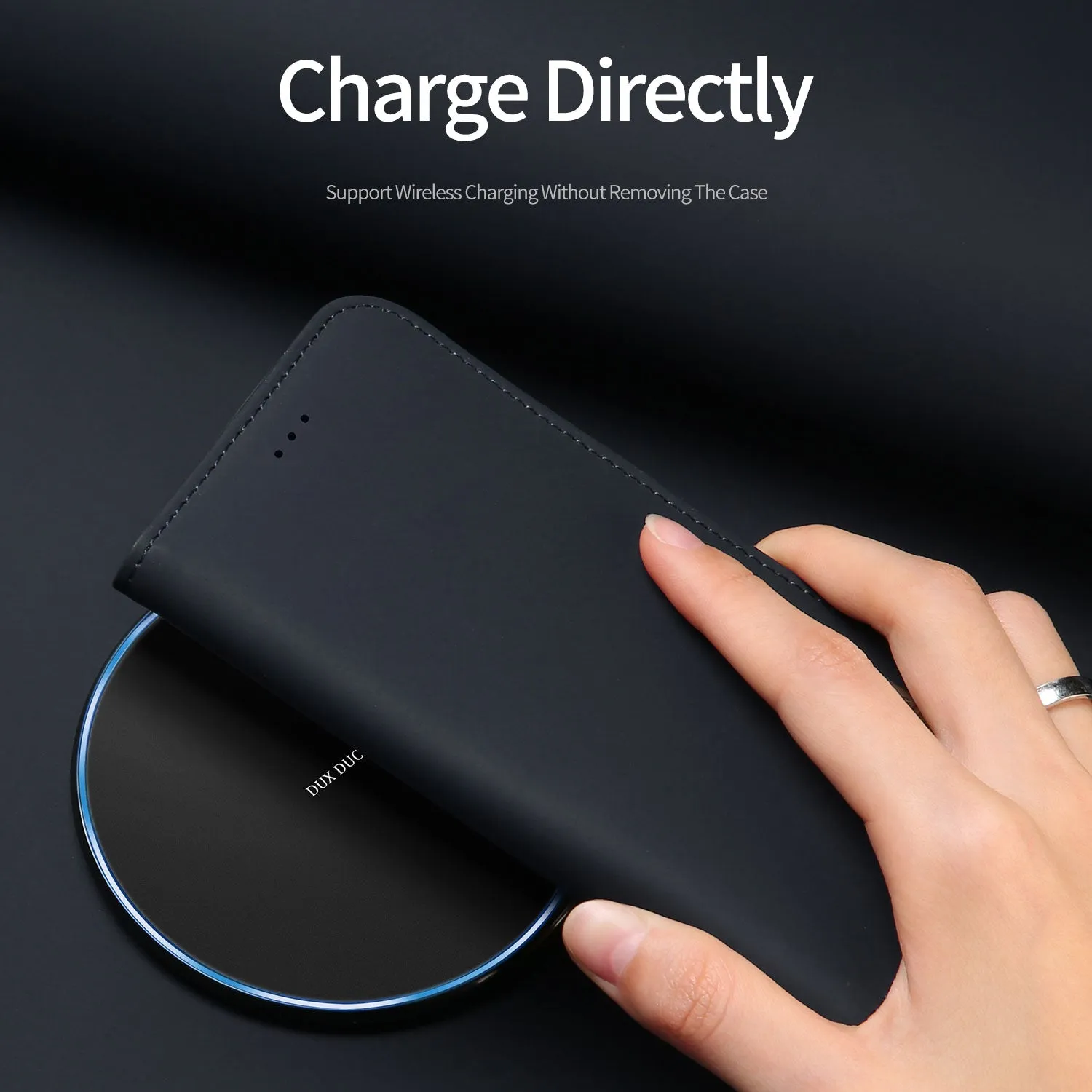 For iPhone 9 Mobile Phone Cover Magnetic Leather Protective Case with Card Slot Bracket black