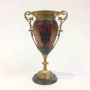 French Enamel on Copper Vase with Champlevé details
