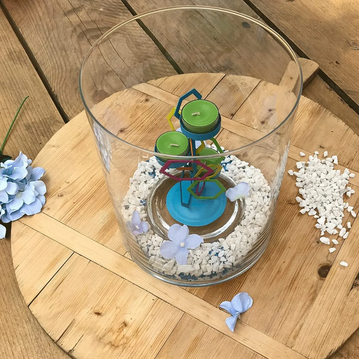 Geometric Tealight Tree & Clearly Creative™ Hurricane - Set Savings