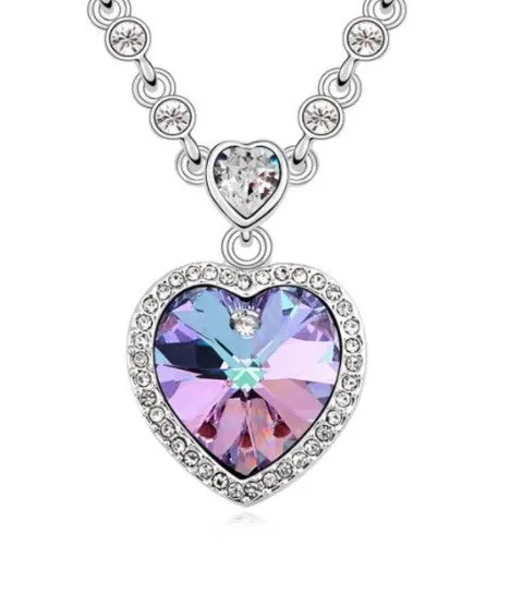 Glamorous Heart Shape Crystal Pendant Necklace – Maestro Hennessy ®