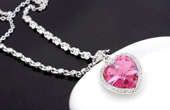 Glamorous Heart Shape Crystal Pendant Necklace – Maestro Hennessy ®