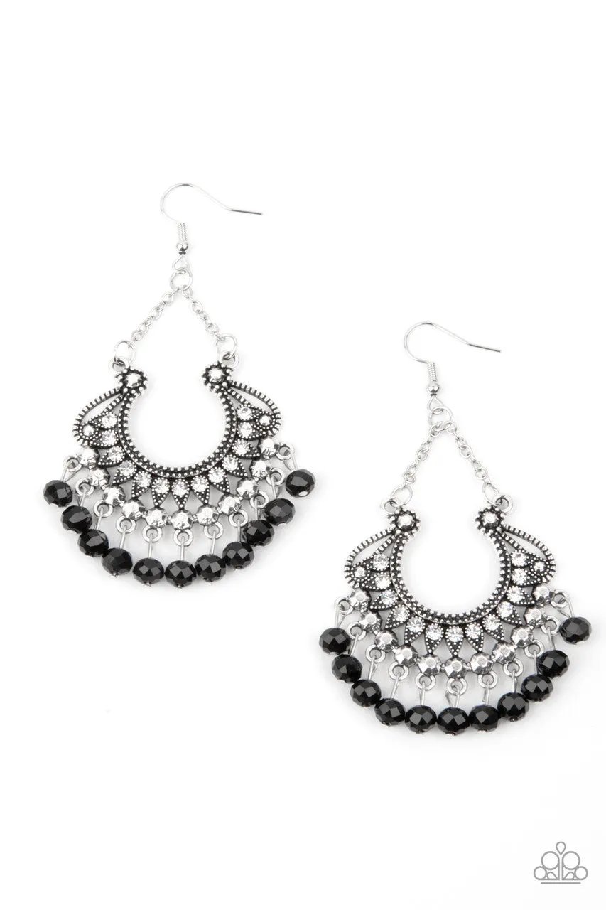 GLOW Down In Flames Black Paparazzi Earrings