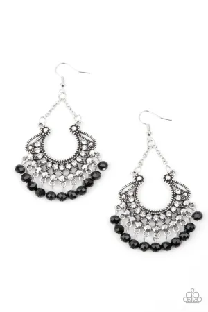 GLOW Down In Flames Black Paparazzi Earrings