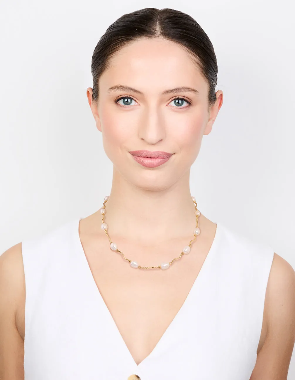 Gold Plated Freshwater Pearl Necklace