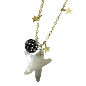 Good Morning, Starshine: hand hammered silver   black sapphire