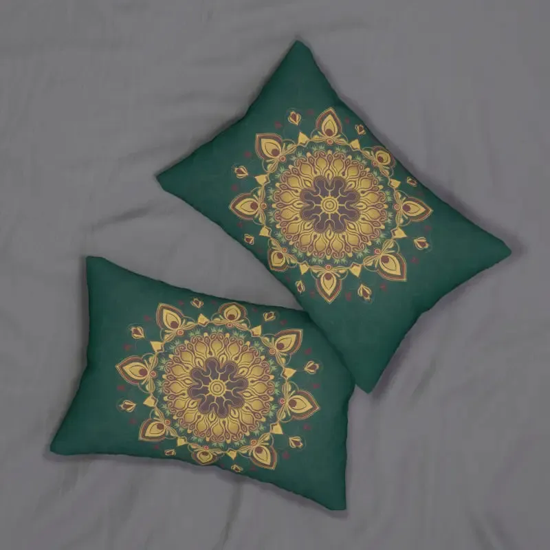 Green Lumbar Pillow Uplevels Trendy Home Decor