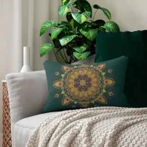 Green Lumbar Pillow Uplevels Trendy Home Decor