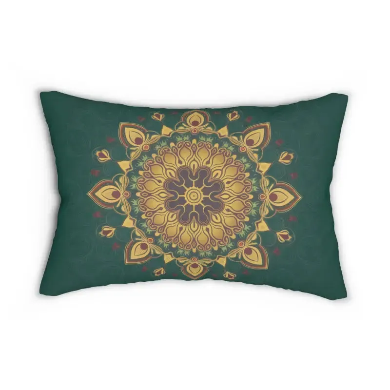 Green Lumbar Pillow Uplevels Trendy Home Decor