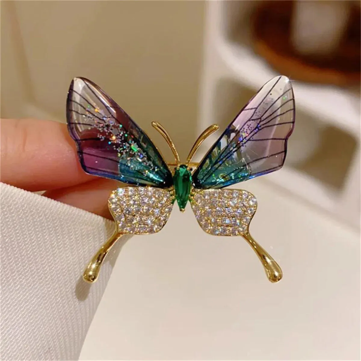 Hair Claw Dragonfly Butterfly Metal Rhinestone Tassel