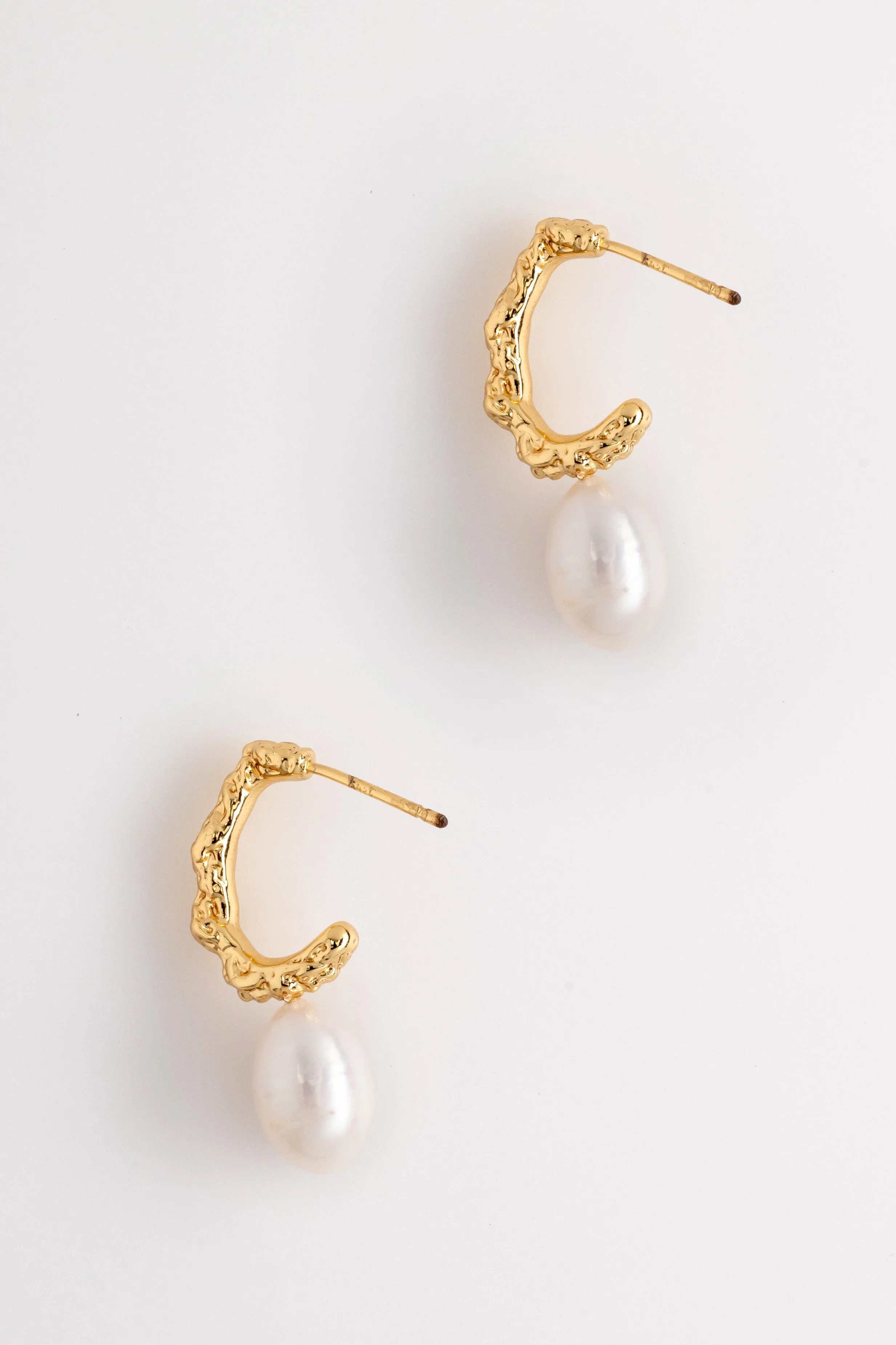 Half Moon Pearl Earrings