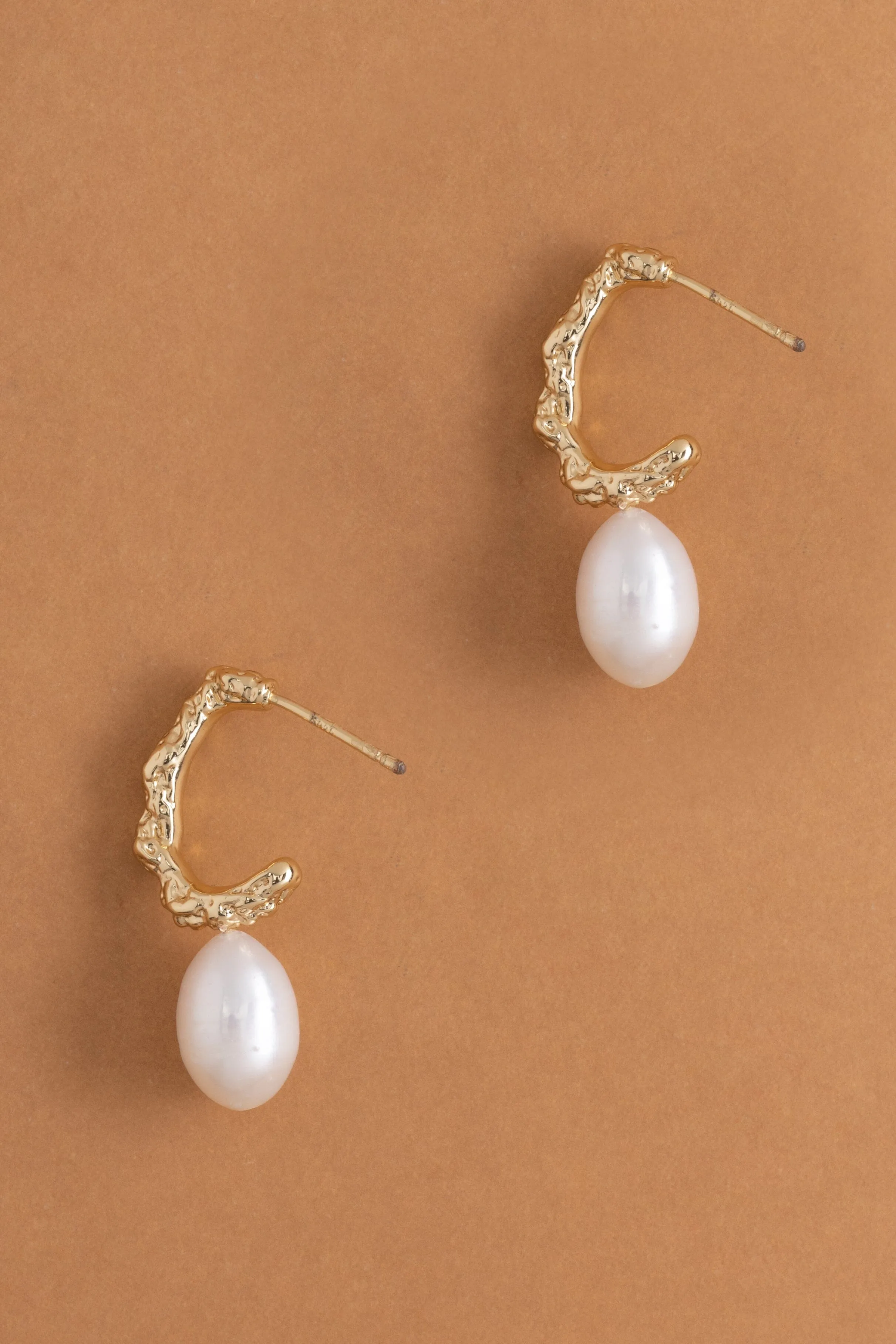 Half Moon Pearl Earrings