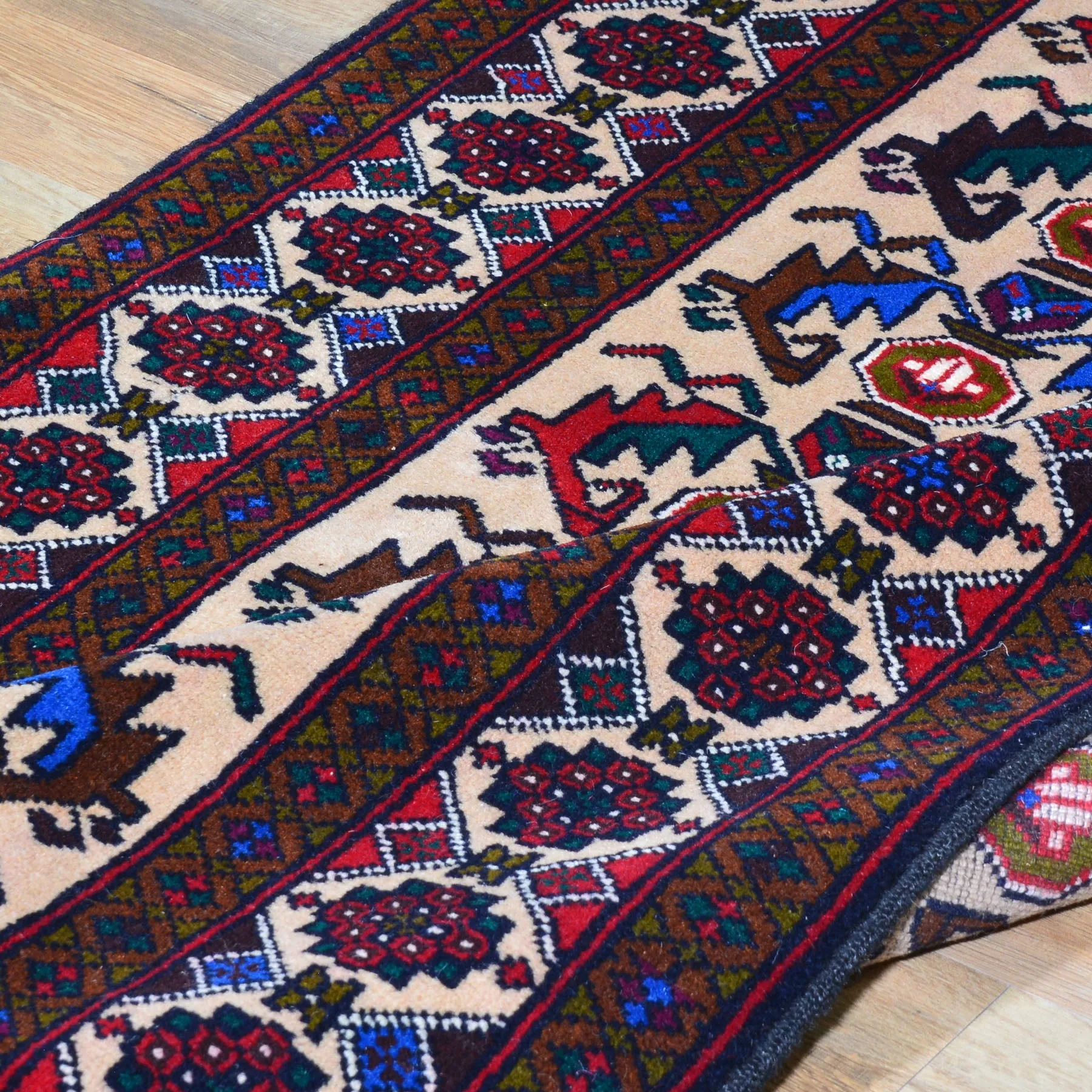 Hand-Knotted Afghan Tribal Baluch Wool Handmade Rug (Size 3.0 X 4.8) Cwral-7797