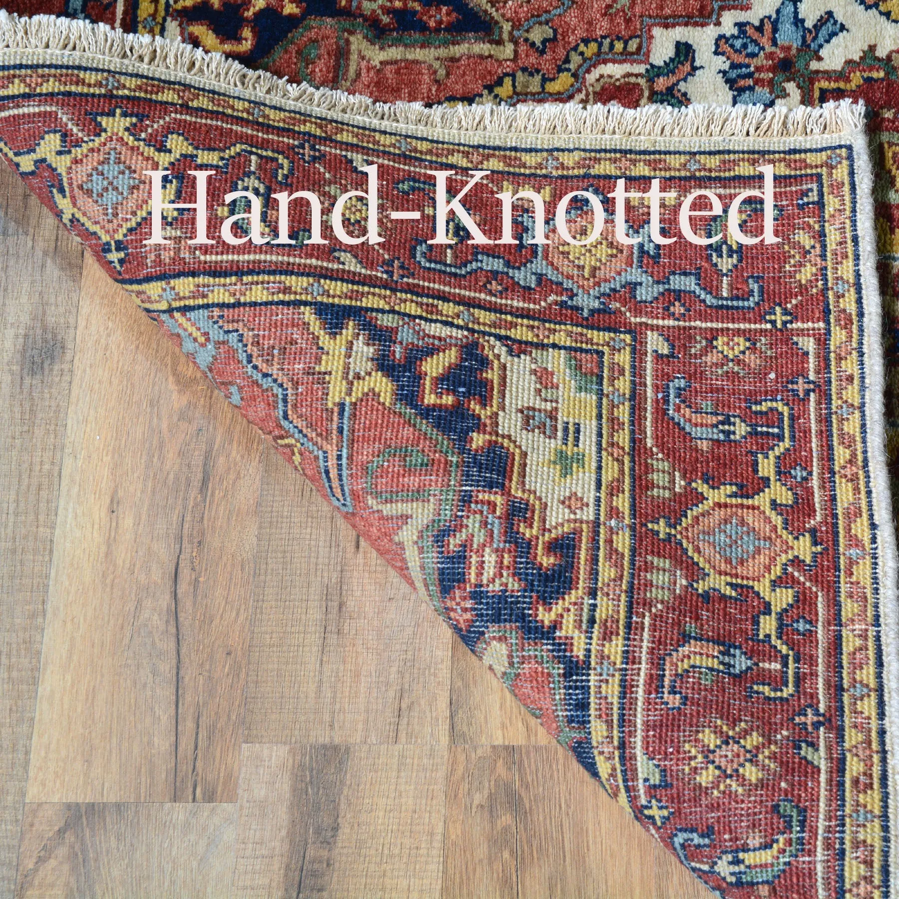 Hand-Knotted Fine Heriz Traditional Design 100% Wool Handmade Rug (Size 2.7 X 12.0) Cwral-4545