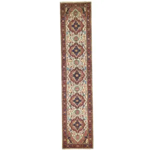 Hand-Knotted Fine Heriz Traditional Design 100% Wool Handmade Rug (Size 2.7 X 12.0) Cwral-4545