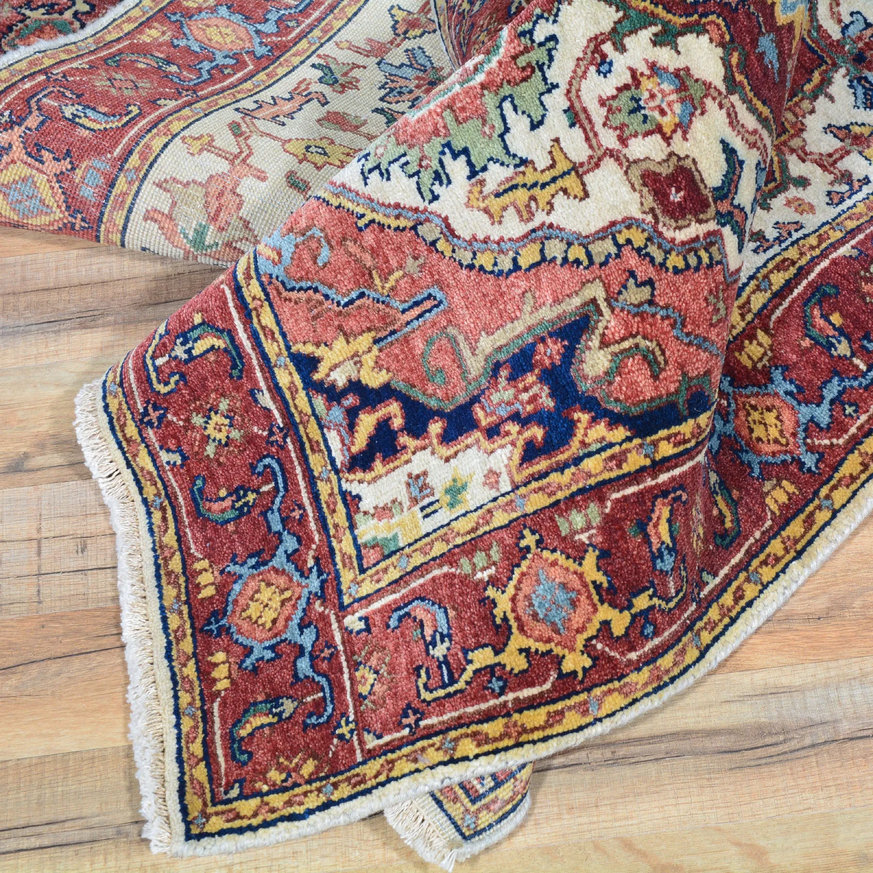 Hand-Knotted Fine Heriz Traditional Design 100% Wool Handmade Rug (Size 2.7 X 12.0) Cwral-4545