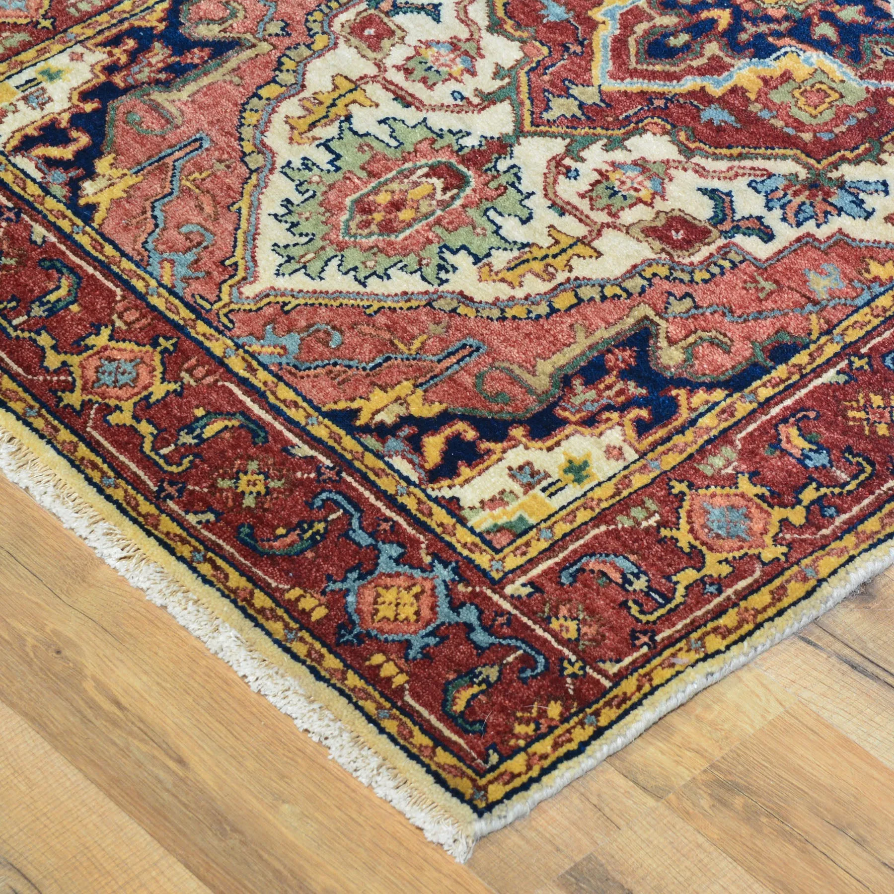 Hand-Knotted Fine Heriz Traditional Design 100% Wool Handmade Rug (Size 2.7 X 12.0) Cwral-4545