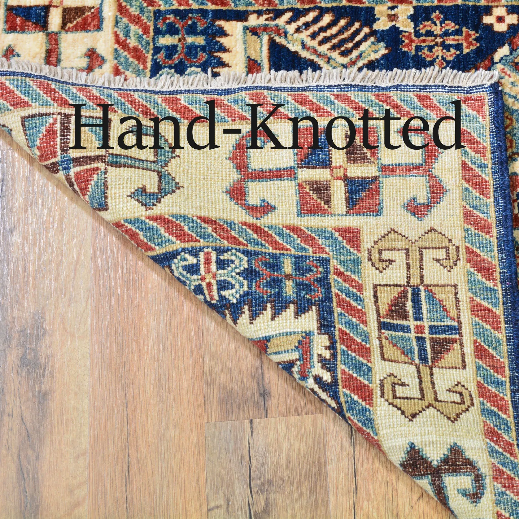 Hand-Knotted Fine Tribal Caucasian Kazak Design 100% Wool Rug (Size 2.7 X 11.10) Brral-1587