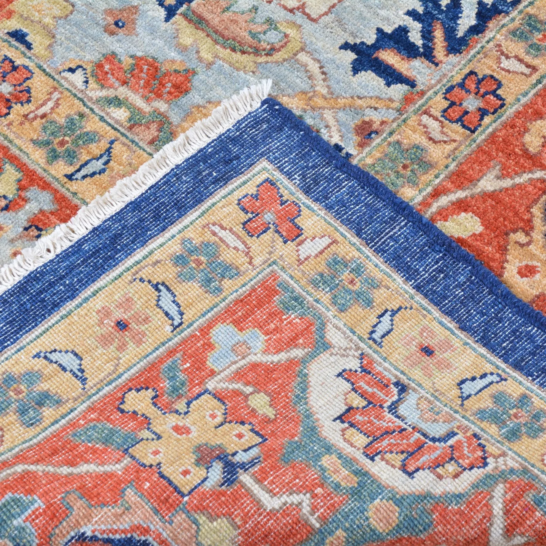 Hand-Knotted Geometric Oriental Design Wool Rug (Size 10.3 X 14.0) Brrsf-6123