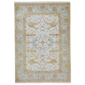Hand-Knotted Indo Oushak Design Tribal Wool Rug (Size 5.0 X 7.0) Brral-741
