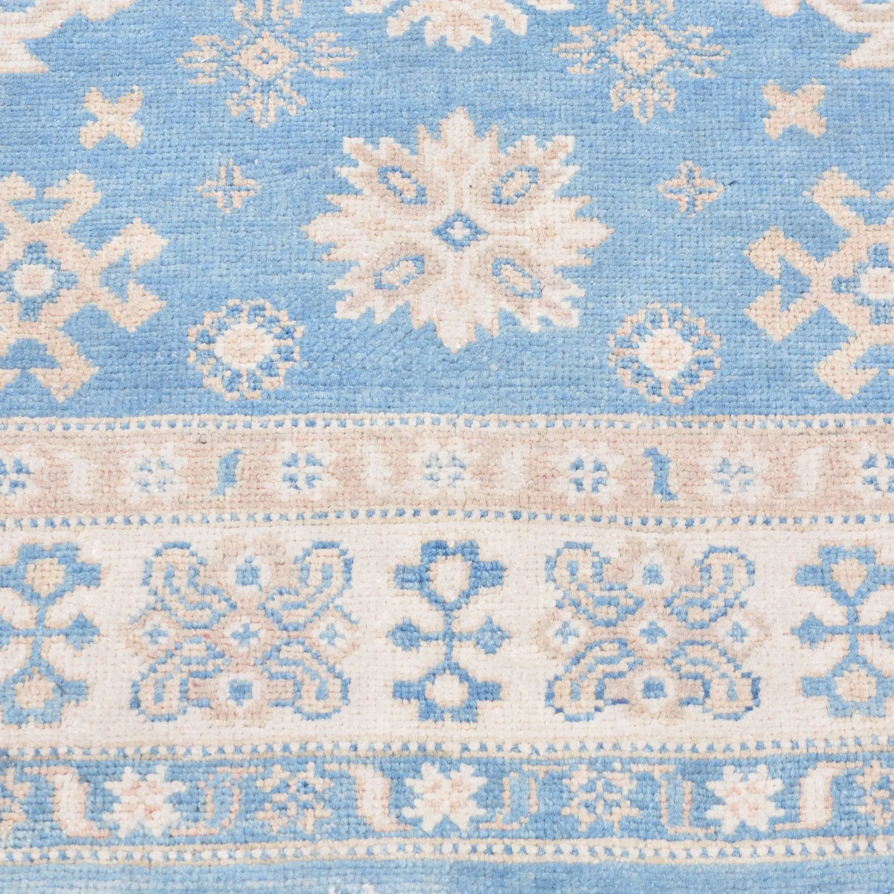 Hand-Knotted Octagon Vintage Look Kazak Design Wool Rug (Size 5.3 X 5.0) Brral-5580
