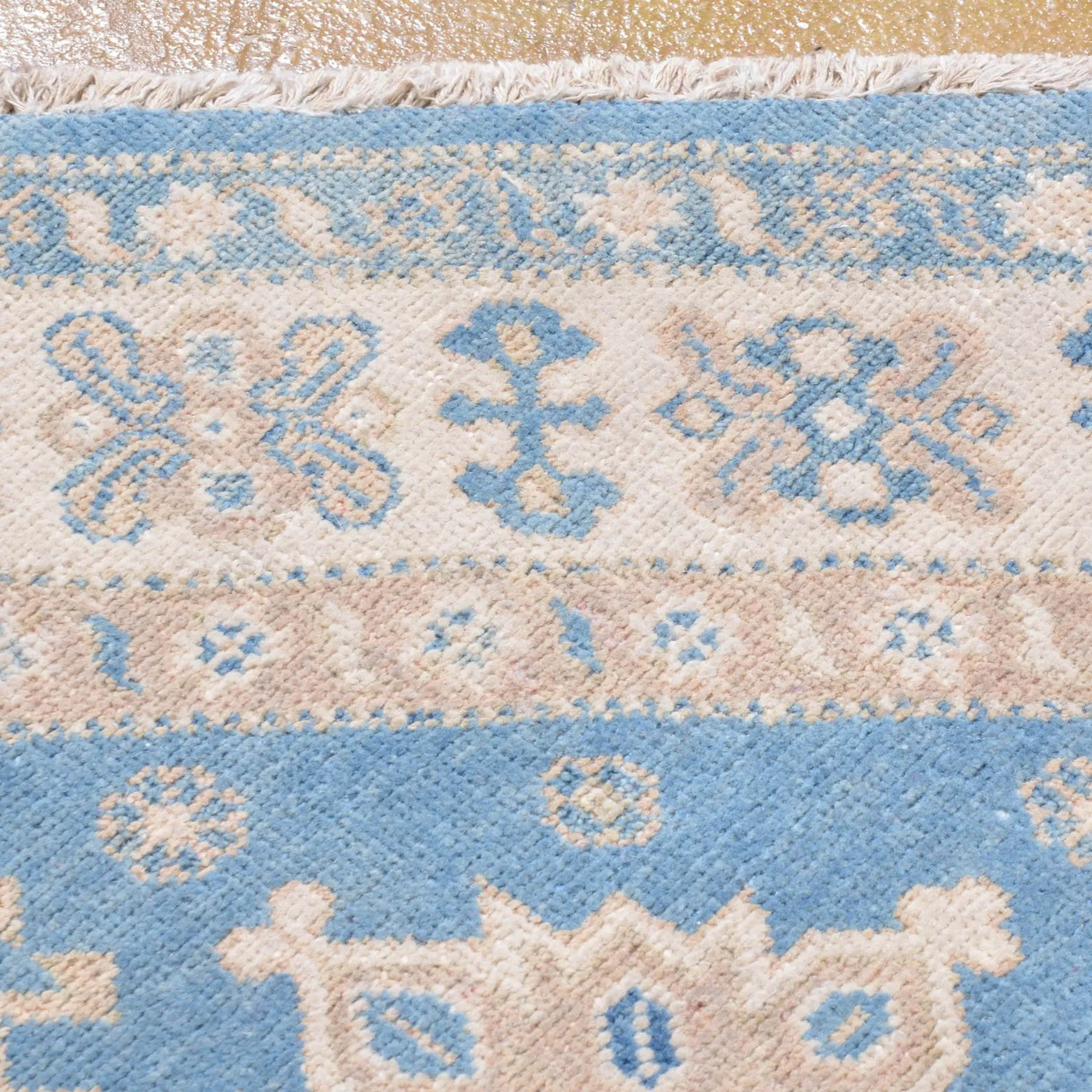 Hand-Knotted Octagon Vintage Look Kazak Design Wool Rug (Size 5.3 X 5.0) Brral-5580