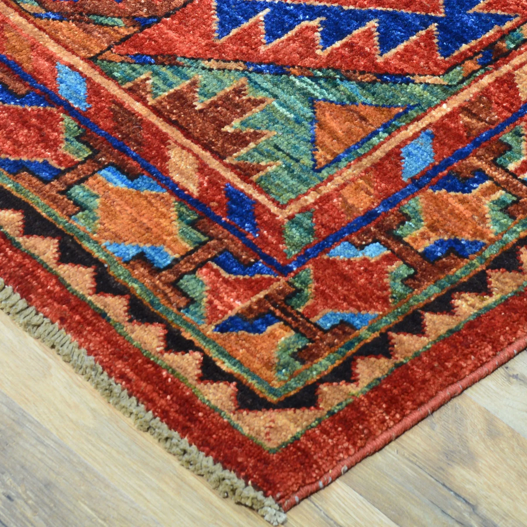 Hand-Knotted oriental Afghan Tribal Handmade Wool Rug (Size 9.4 X 12.6) Cwral-8706