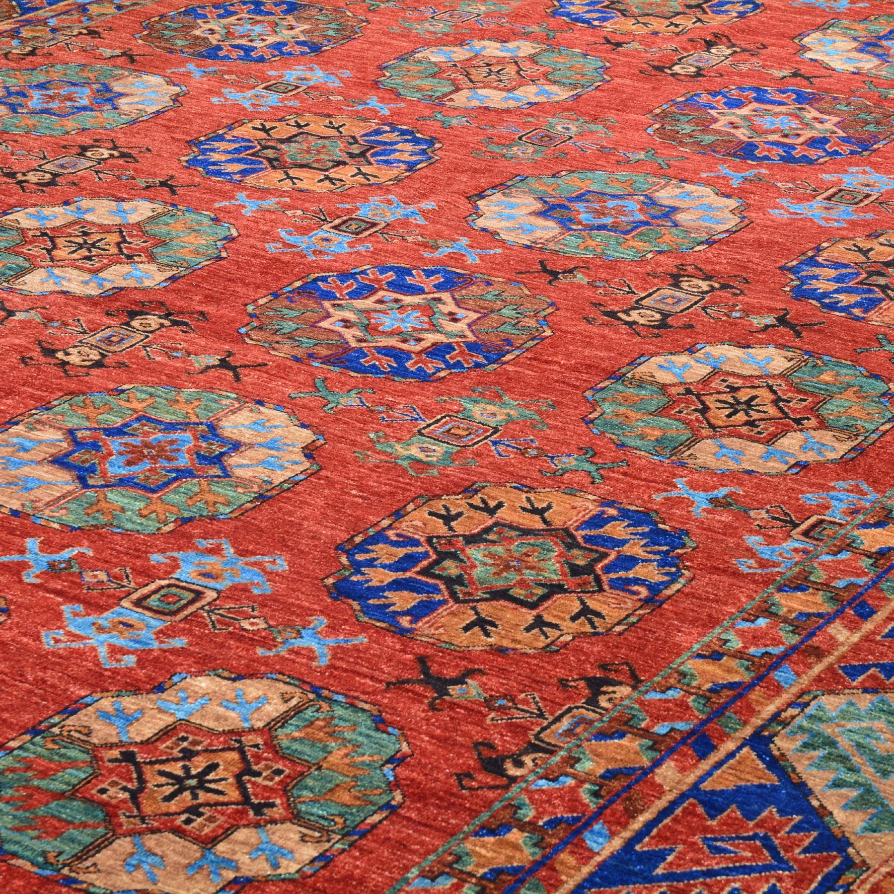 Hand-Knotted oriental Afghan Tribal Handmade Wool Rug (Size 9.4 X 12.6) Cwral-8706