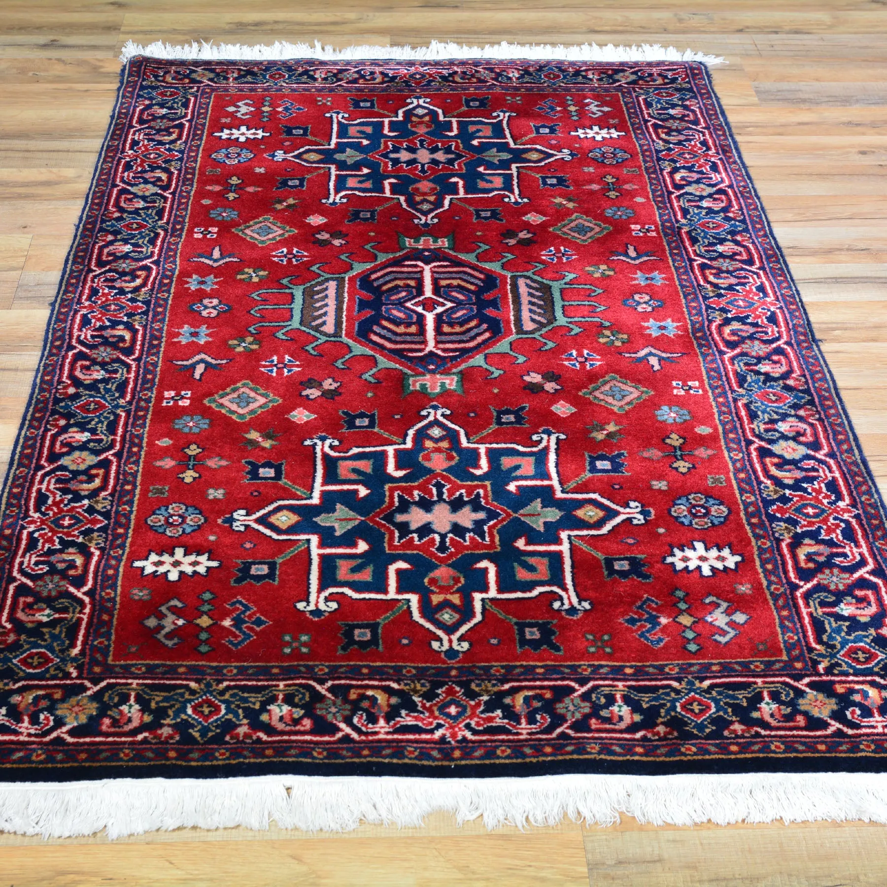 Hand-Knotted Oriental Geometric Design Handmade Wool Rug (Size 3.0 X 5.2) Brral-5694