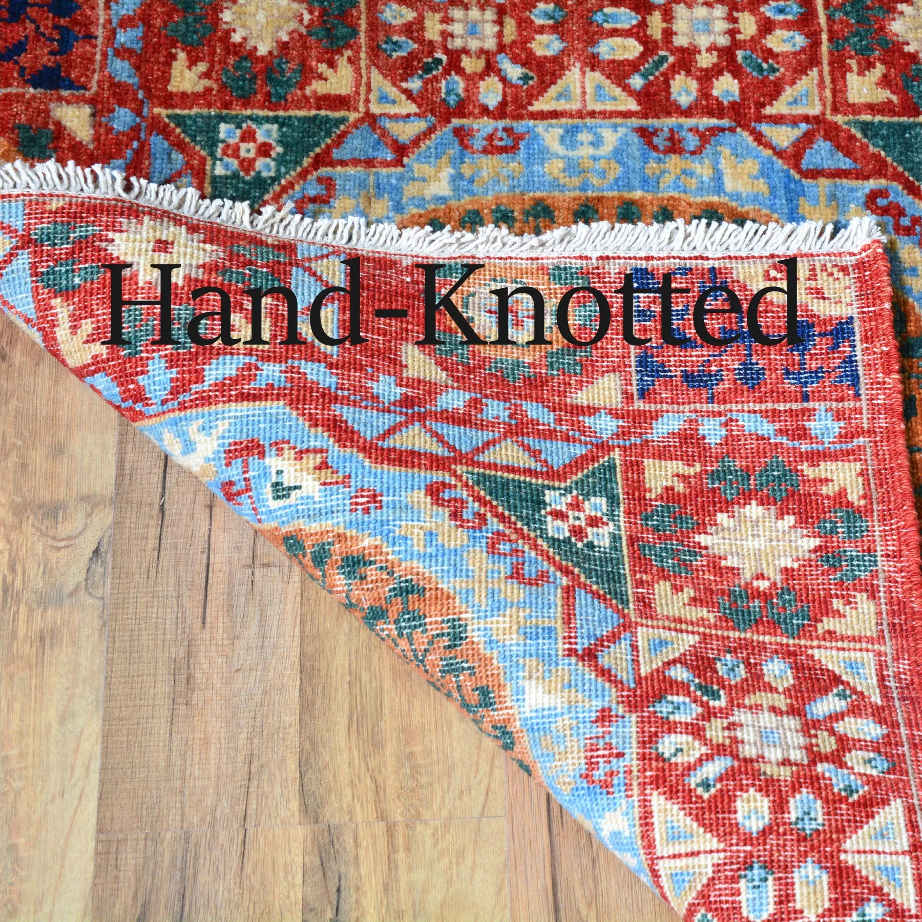 Hand-Knotted Peshawar Mamluk Design 100% Wool Rug (Size 2.6 X 10.3) Brrsf-1869