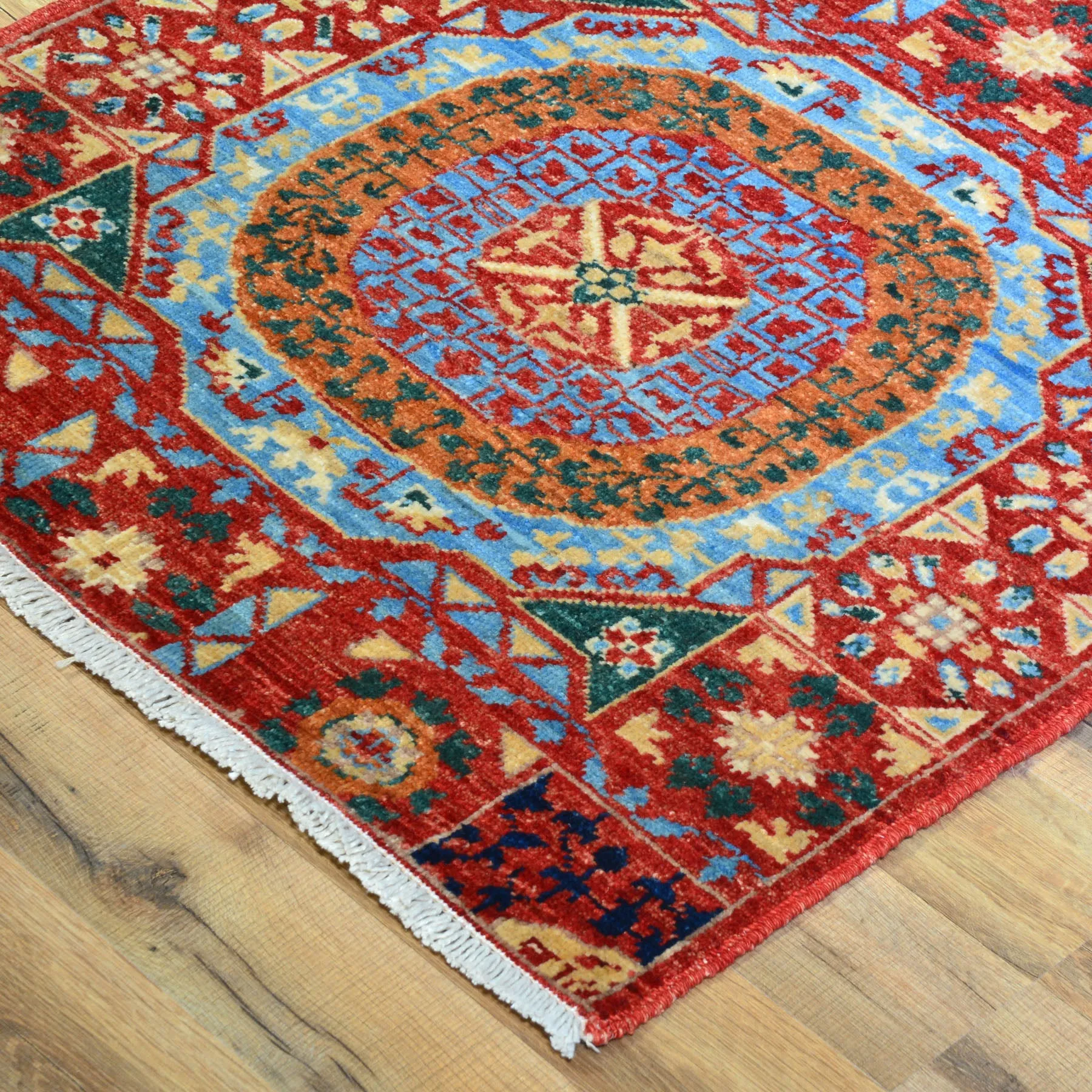 Hand-Knotted Peshawar Mamluk Design 100% Wool Rug (Size 2.6 X 10.3) Brrsf-1869