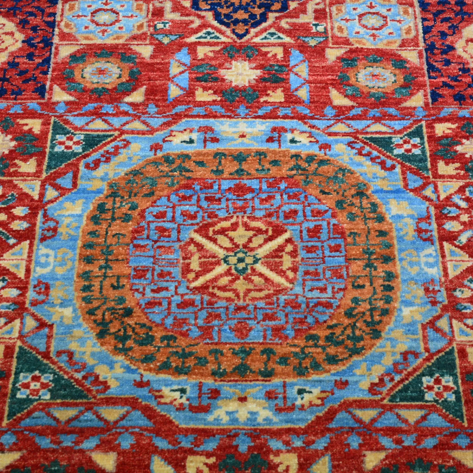 Hand-Knotted Peshawar Mamluk Design 100% Wool Rug (Size 2.6 X 10.3) Brrsf-1869