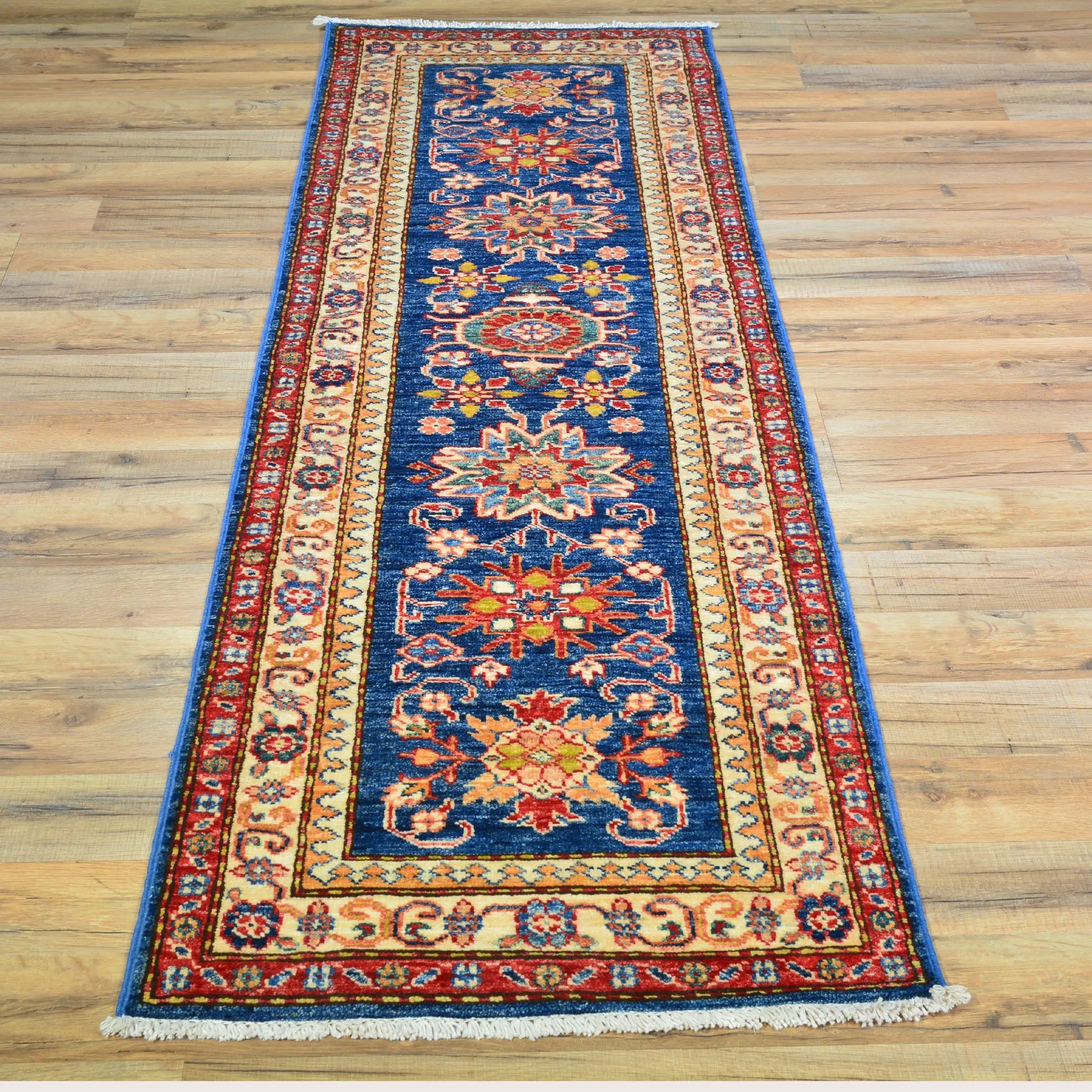 Hand-Knotted Super Kazak Design Handmade Wool Rug (Size 2.0 X 6.1) Cwral-6096
