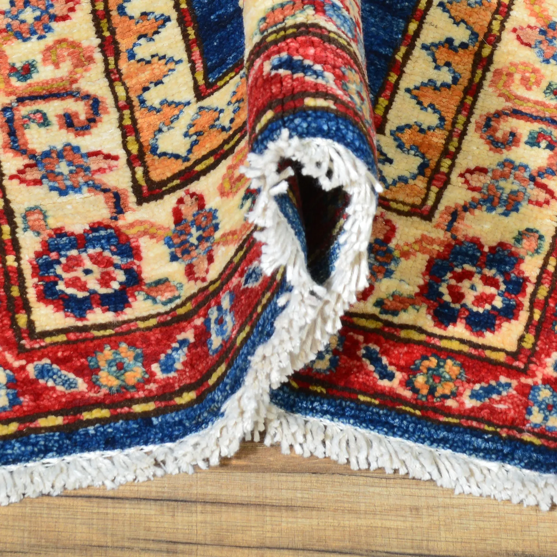 Hand-Knotted Super Kazak Design Handmade Wool Rug (Size 2.0 X 6.1) Cwral-6096
