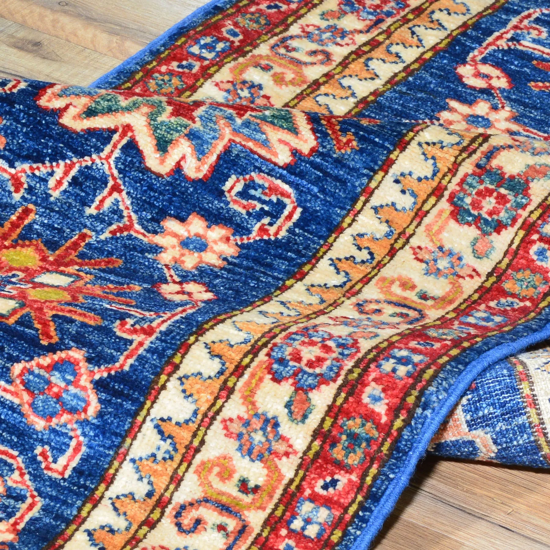 Hand-Knotted Super Kazak Design Handmade Wool Rug (Size 2.0 X 6.1) Cwral-6096