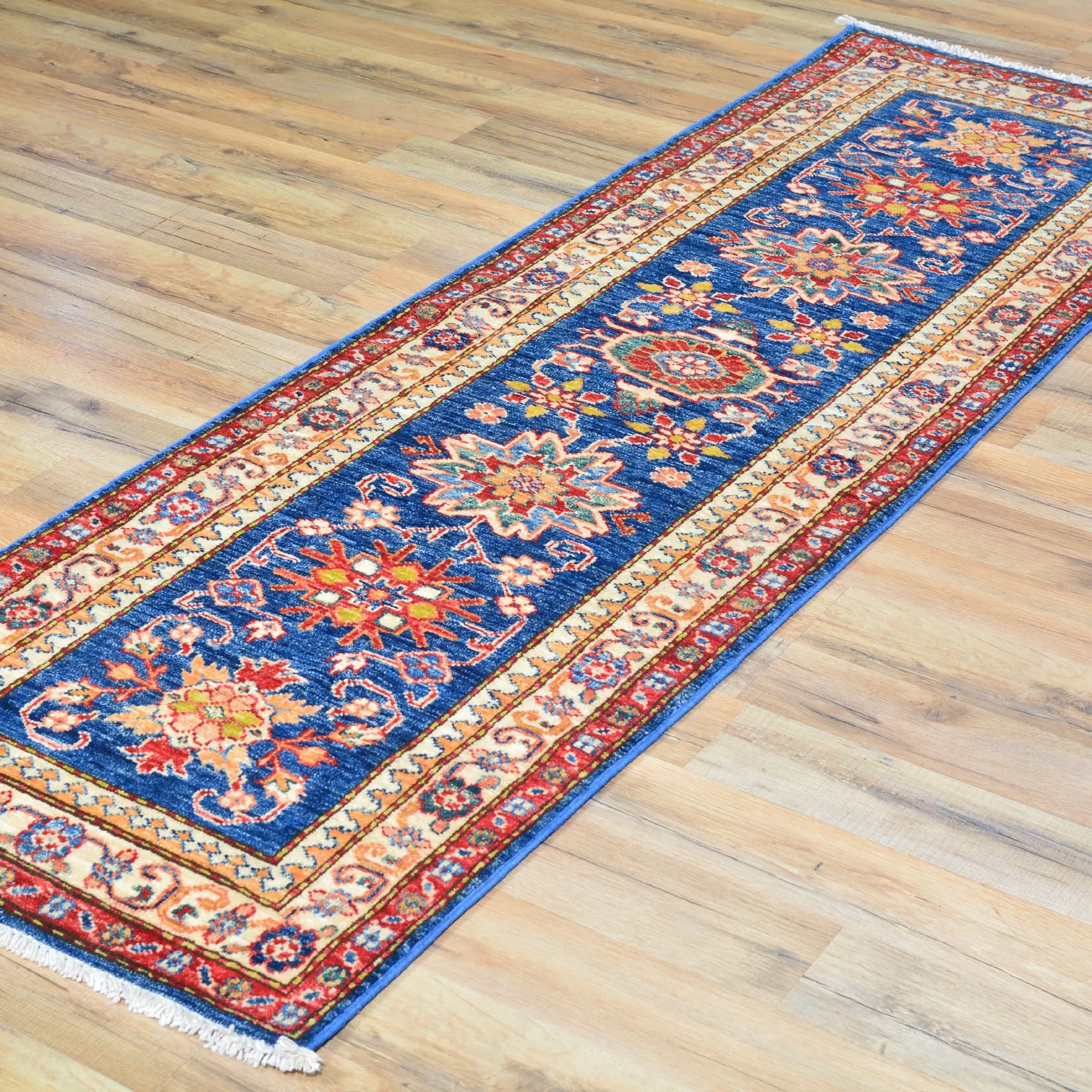Hand-Knotted Super Kazak Design Handmade Wool Rug (Size 2.0 X 6.1) Cwral-6096