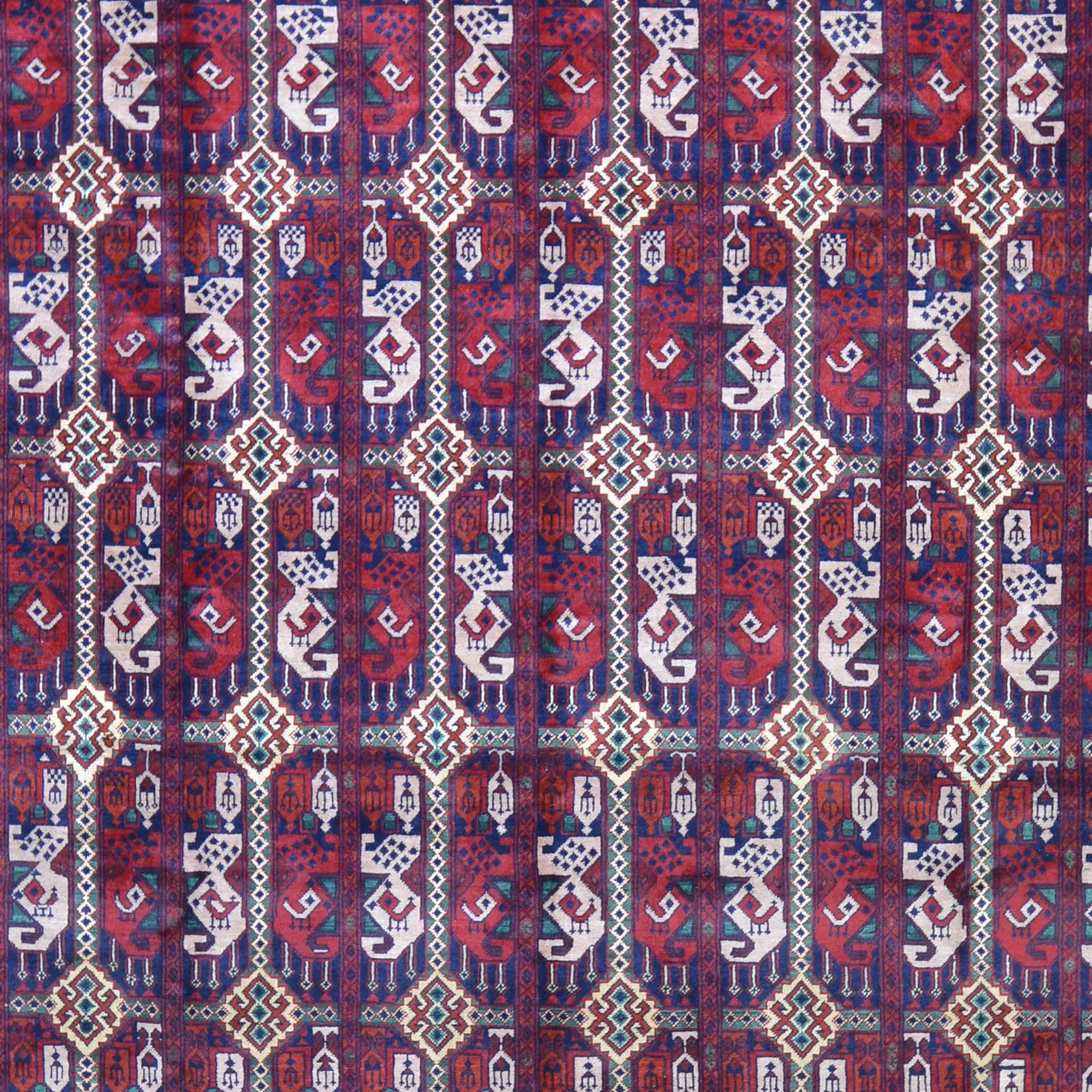 Hand-Knotted Tribal Afghan Turkoman Wool Rug (Size 9.7 X 13.4) Brral-4251