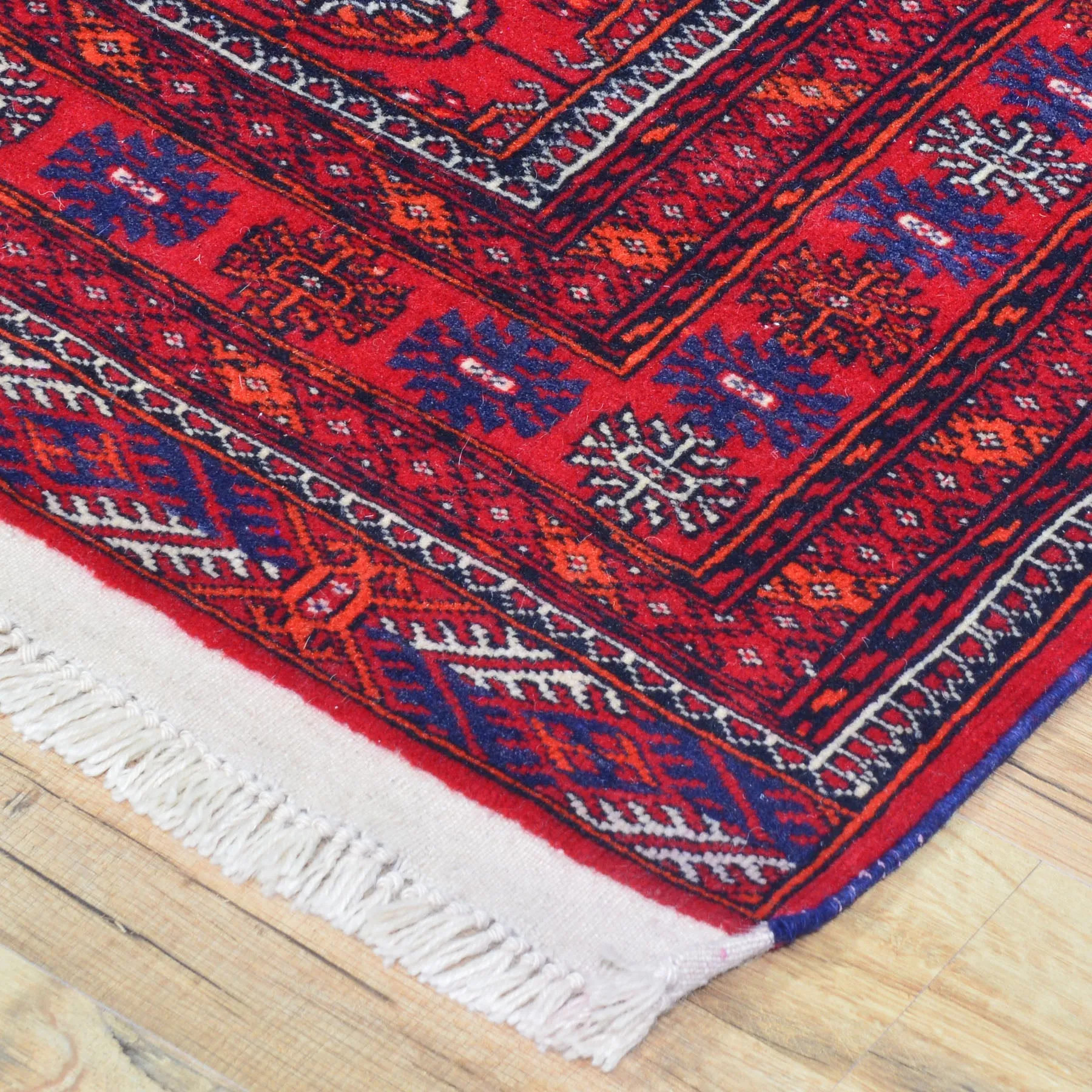 Hand-Knotted Turkmen Bokhara Design Handmade Wool Rug (Size 2.10 X 9.10) Cwral-8238