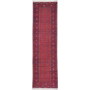Hand-Knotted Turkmen Bokhara Design Handmade Wool Rug (Size 2.10 X 9.10) Cwral-8238