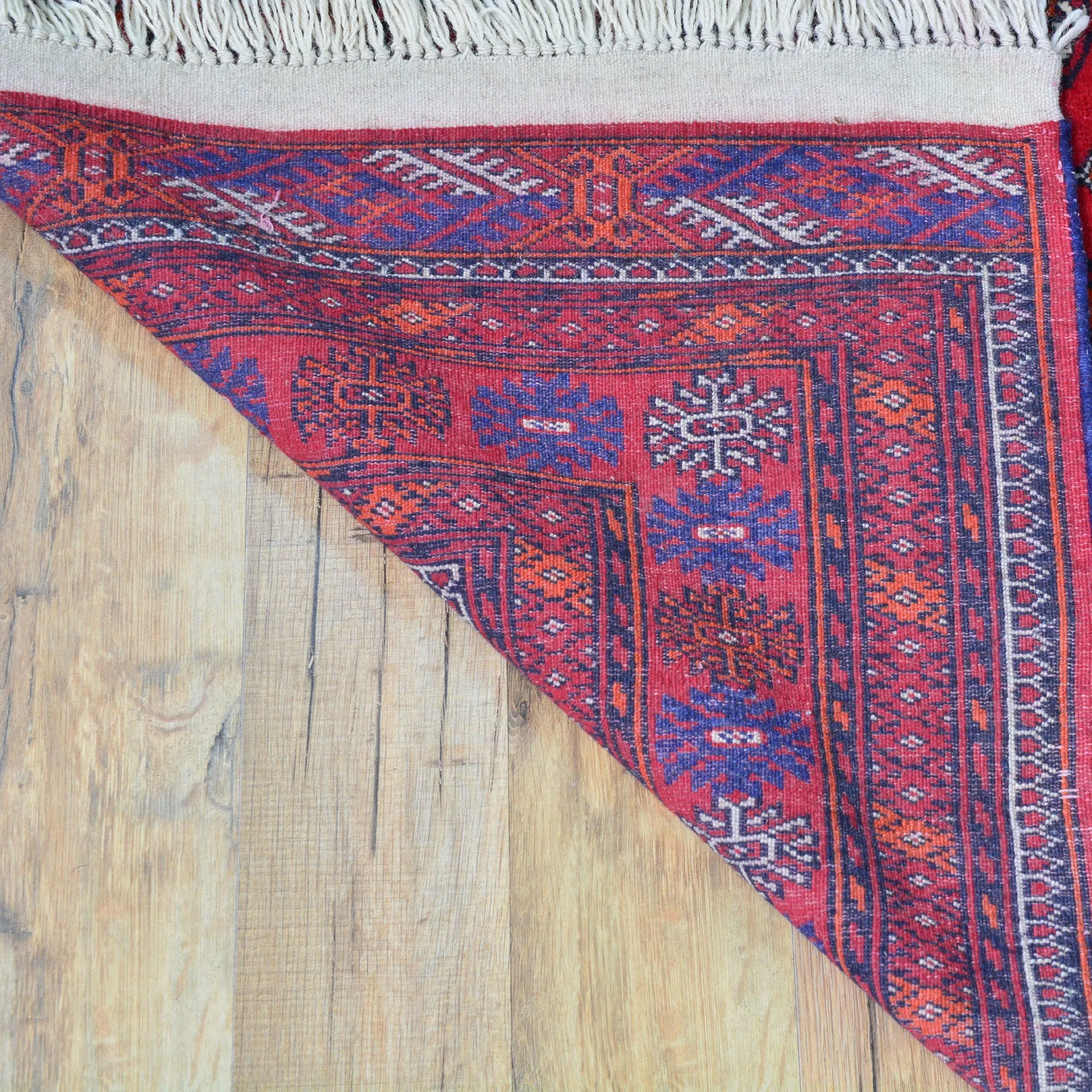 Hand-Knotted Turkmen Bokhara Design Handmade Wool Rug (Size 2.10 X 9.10) Cwral-8238